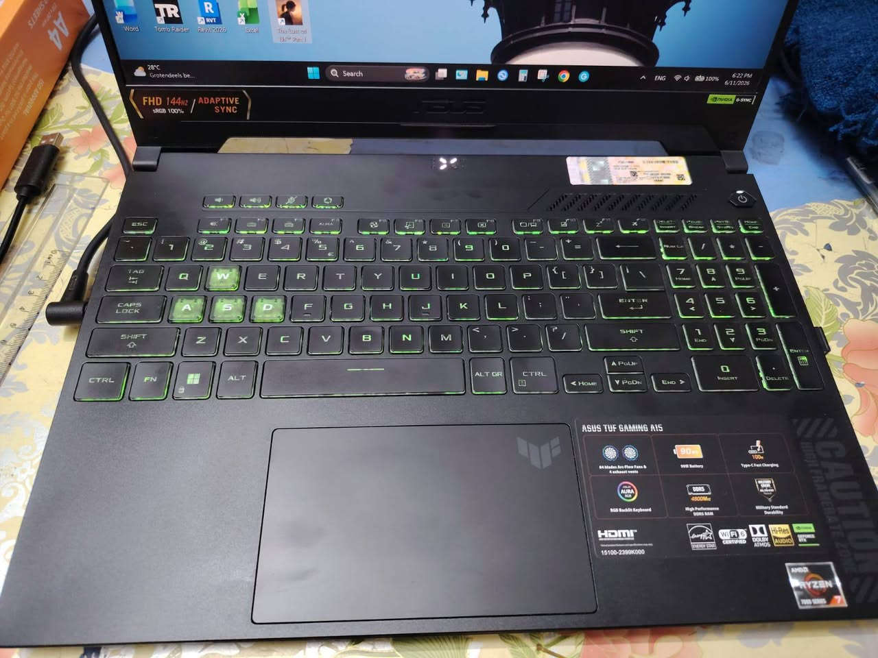 Asus tuf gaming A15 FA507nur نظافة فول
AMD Ryzen 7 7435HS
Rtx 4050 6g 140 واط
الكرت ١٤٠ واط يعني يشغل كل الالعاب الحديثة 
Ram 16 ddr5
بطارية كبيرة 90wh , صحة 94% 
هارد ٥١٢ / شاشة ١٤٤ هيرتز / شاحن ٢٤٠ واط
سعر مليون و١٠٠  بغداد صلاح الدين فقط
واتساب https://wa.me/964***********
