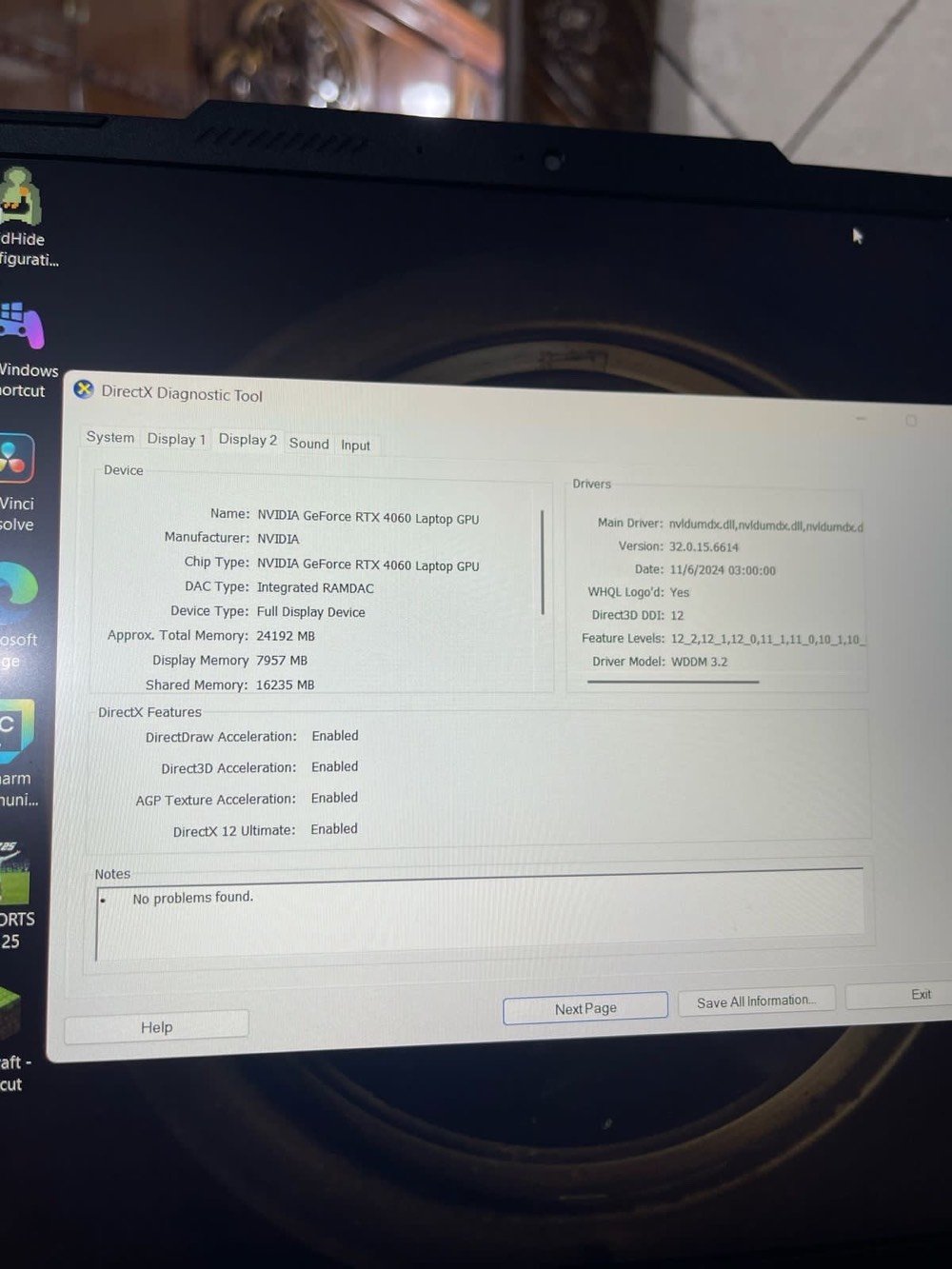 السلام عليكم عندي حاسبتي الشخصيه رايد ابيعها

🔹 المواصفات:



* Intel Core i7-13700H (الجيل 13)

* NVIDIA GeForce RTX 4060 8GB

* RAM 32GB DDR5

* SSD NVMe 512GB

* شاشة 15.6 بوصة FHD IPS 144Hz



🔹 حالة الجهاز:



* مستخدم استعمال شخصي.

* يعمل بكفاءة عالية ولا توجد أي مشاكل فنية.

* مناسب للألعاب، التصميم، المونتاج، وبرامج الهندسة مثل  

ANSYS وSolidWorks



السعر  1,300,00 دينار قفل 

للاستفسار واتساب
 ***********