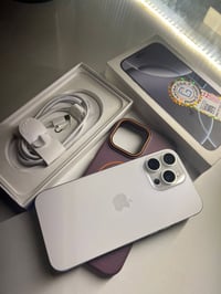 آيفون 16 برو ماكس ذاكره 256 بطاريه 100 بعده جديد مشحون 89 مره كيبل بعد...