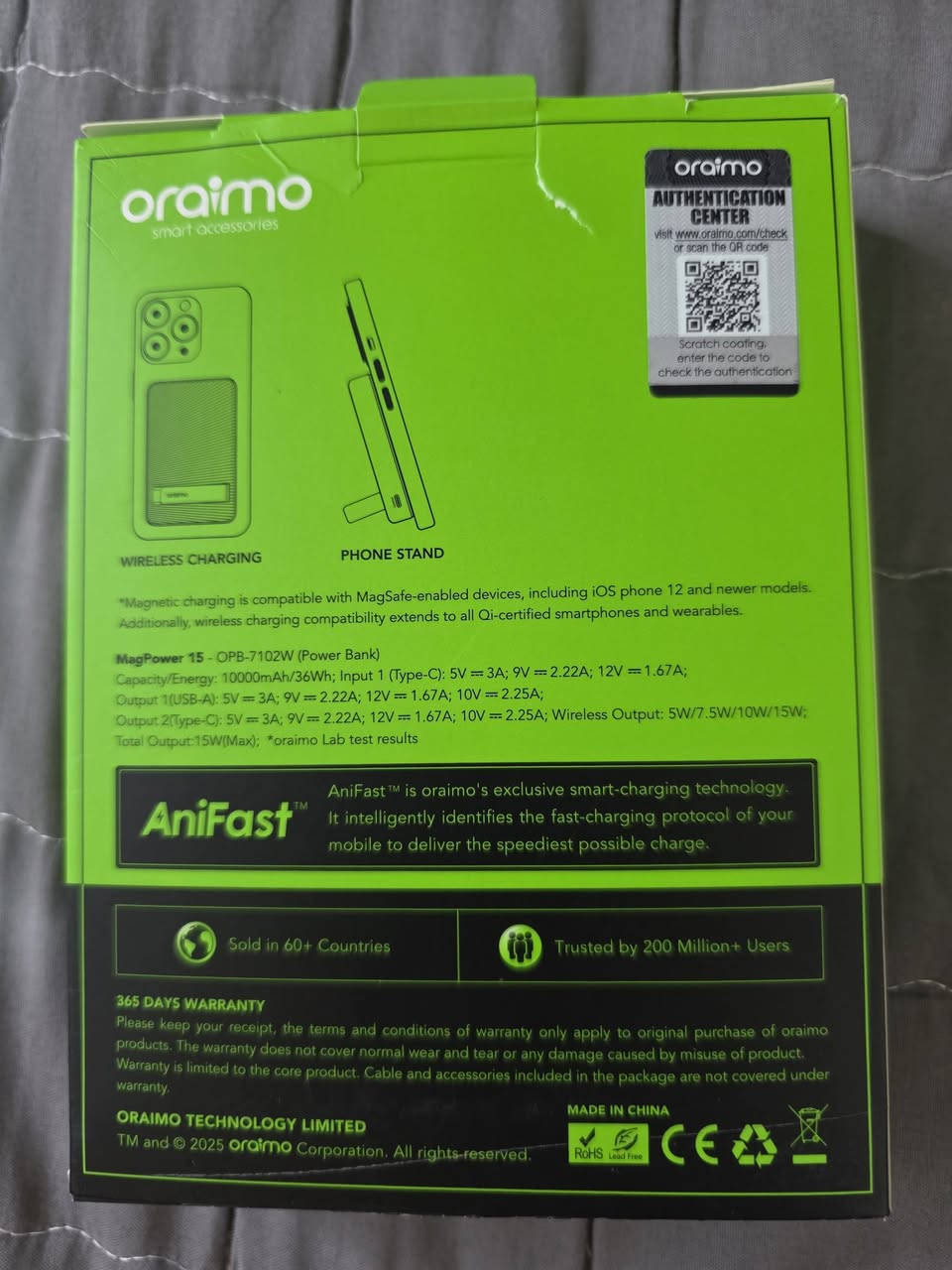 للبيع باور بانك لاسلكي (مغناطيسي) وسلكي من شركة Oraimo
​الموديل : Oraimo MagPower 15(الأصلي)
​السعة: 10,000 مللي أمبير
​الشحن: يدعم شحن لاسلكي مغناطيسي (MagSafe) بقوة 15Wوشحن سريع جداً بالكيبل بقوة 22.5W
​الميزة: يحتوي على ستاند مدمج من الخلف لتثبيت الموبايل أثناء الشحن.
​التوافق: يركب على الآيفون من سلسلة 12 وتصاعداً (لحد آيفون 16)، ويركب على الأندرويد كما موضح بجهاز S25 الترا
​الحالة: [جديد بالكرتون / مستعمل نظيف]
السعر : 35 الف 
العنوان : البصره/الحيانيه/قرب سوق القسم 
رقم الهاتف :***********
