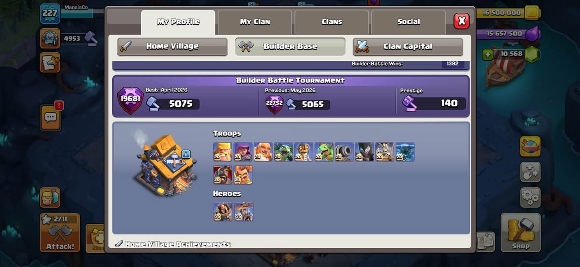 🏡 Clash of Clans ⭐ Level 227 🏰 Town Hall 18 🧱 Maxed Walls 🖼️ 10 Sceneries + 1 Rare Scenery 🤖 All Helpers Maxed 👑 31 Hero Skins + 1 Limited-Time Hero Skin

10500gems+
ملوك شبه ماكس Maxed Builder Base
👷 3 Builders
🎄 Clashmas Trees from 2020–2026
🎁 Birthday Decorations 7th–13th Anniversary
🤴 Sleepy King Decoration مصروف حوالي 160$ وفوق ع قرية 
👑 Clash Royale
تقدر تغير اسم ببلاش فيها بنر 8 سنين 
🏆 8,000 Trophies
🌾 Hay Day
🚜 Level 51
⭐ Brawl Stars
🏆 8,000 Trophies 
ابعتلي لو جاد وحط سعرك 
تغير اسم ٥٠٠ جوهرة فقط 
كل معلومات حساب حتا مع العاب اخره وكمان مع gmail full info


**إذا كنت صاحب هذا الإعلان وتريد حذفه لأي سبب، رجاءا أرسل رسالة إلى الدعم الفني**