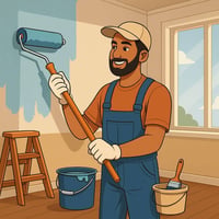 صباغ 🏠 كادر صباغين متفرغ حاليآ نشتغل جميع انواع الأصباغ بيوت عماير مدا...