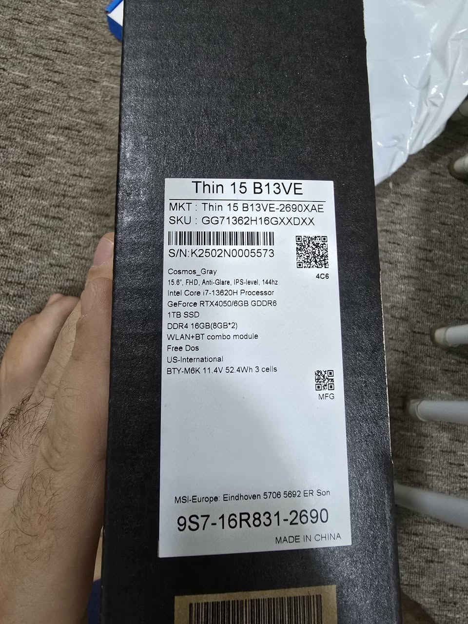 Msi thin 15 B13VE
لابتوب اوبن بوكس مستخدم عشرين
 ساعه فقط بالكارتون جديد 
Intel Core i7-13620H
RTX 4050 6GB
RAM 16GB DDR4
SSD 1TB
شاشة 15.6" FHD 144Hz
بطارية 52.4Wh
المواصفات كامله بالصوره


**إذا كنت صاحب هذا الإعلان وتريد حذفه لأي سبب، رجاءا أرسل رسالة إلى الدعم الفني**