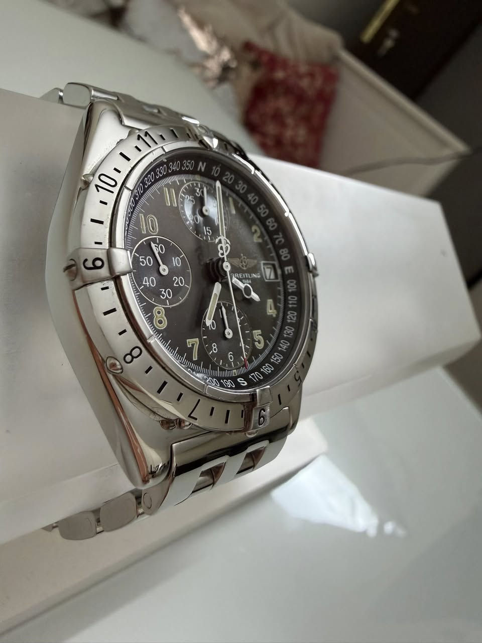 ساعه سويسريه اصليه 100% Breitling Chronomat Longitude GMT Automatic ستوب واتش كرونوجراف اوتوماتيك حاله ممتازه جداً مينا لون اخضر زيتي نادر ومميز بازل دوار زجاج كريستال مقاوم للخدش كستك ستيل موديل بايلوت  قطر 41 ملم السعر المطلوب 1500 دينار للتواصل  على الرقم 0785261118


**إذا كنت صاحب هذا الإعلان وتريد حذفه لأي سبب، رجاءا أرسل رسالة إلى الدعم الفني**