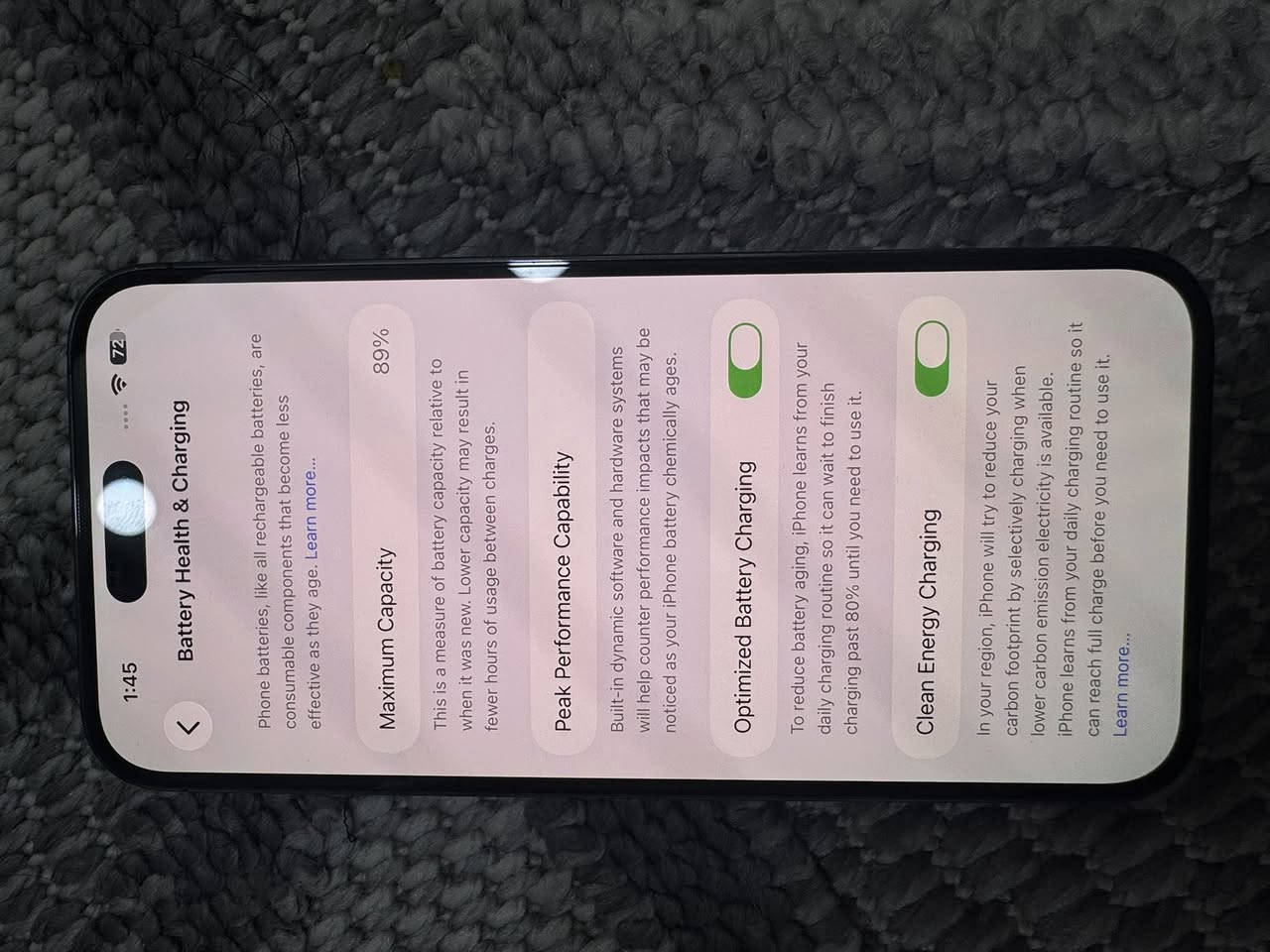 السلام عليكم
متوفر ايفون 14 برو ماكس للبيع ( البطارية 89‎%‎ نفس ما واضح بالصورة ) و الجهاز جدا نظيف وكلشي واضح بالصورة مابي شخط او كسر والخ…، 
للبيع هو وغراضه فقط واير شحن مابي، وما مبدل اي قطعة بي
السعر قفل 900 الف   
مكاني الديوانية المركز
الشراي : ***********
