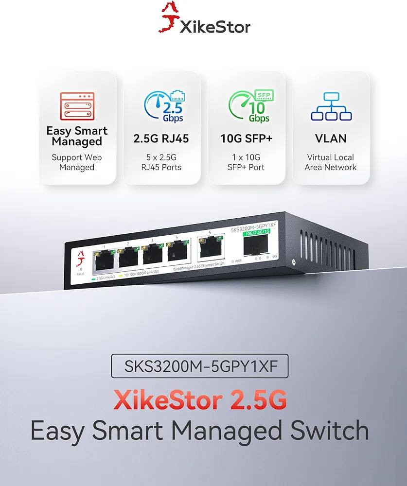مفتاح إيثرنت مُدار عبر الويب بستة منافذ بسرعة 2.5 جيجابت مع وصلة صاعدة SFP+ بسرعة 10 جيجابت، ومفتاح شبكة بسرعة 2.5 جيجابت، وموزع إيثرنت، وخاصية التوصيل والتشغيل، وهيكل معدني، وإمكانية التثبيت على سطح المكتب أو الحائط.


**إذا كنت صاحب هذا الإعلان وتريد حذفه لأي سبب، رجاءا أرسل رسالة إلى الدعم الفني**