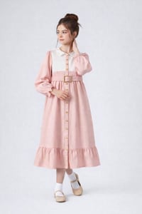 فستان عيد بناتي • خامة شيفون • مقاس ٨-١٢ سنة