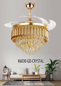 ✨ ثريا مروحة بتصميم يجمع بين الجمال والوظيفة ✨ قطعة فنية تمنحك إضاءة ف...