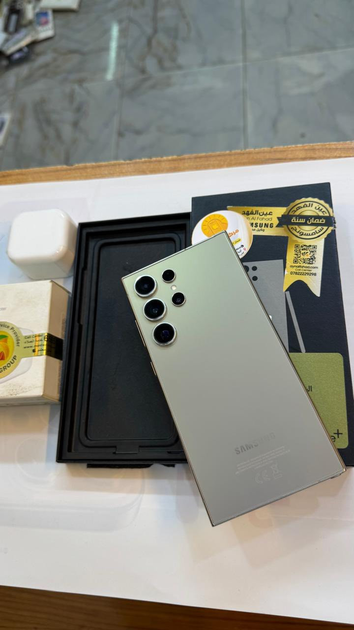سامسونج S24 Ultra 
ذاكرة 1 تيرة
اكبر ذاكرة بلسامسونك
نضافة 100‎%‎
فقط مفتوح من الكارتون 
كامل ملحقات الاصلية 
السعر خاص ***********
العنوان القطاع شارع السوك مجاور عوينات الكرار 
مركز الشمس
