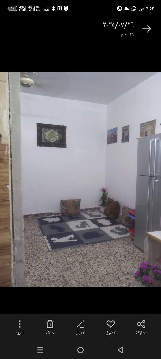 السلام عليكم
دار للبيع المساحه 90 متر طابو زراعي سند 25 العنوان بغداد العبيدي شارع 15 يتكون من طابق ونصف المنطقة كهرباء ومياه ومجاري وتبليط انترنت ضوئي مع سستم كاميرات 
رقم الهاتف ***********
