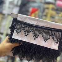 دانتيل ملكي • مشغول • أسود ذهبي فضي