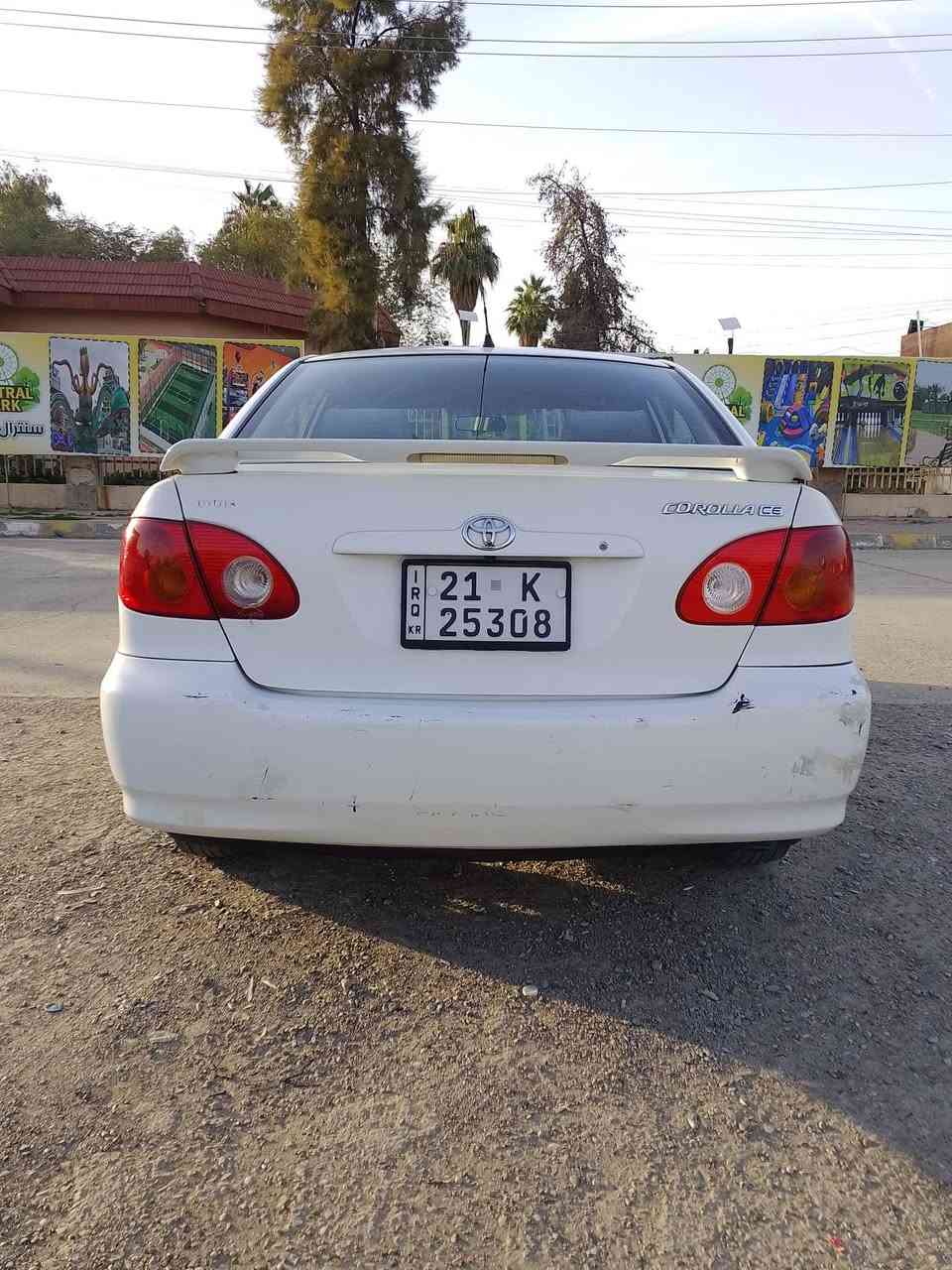 سلام عليكم كورلا
موديل 2004 
سنويه وارقام جديده سليمانيه 
حادثه جاملغ وبنيد 
مكاني كركوك رقمي ***********
