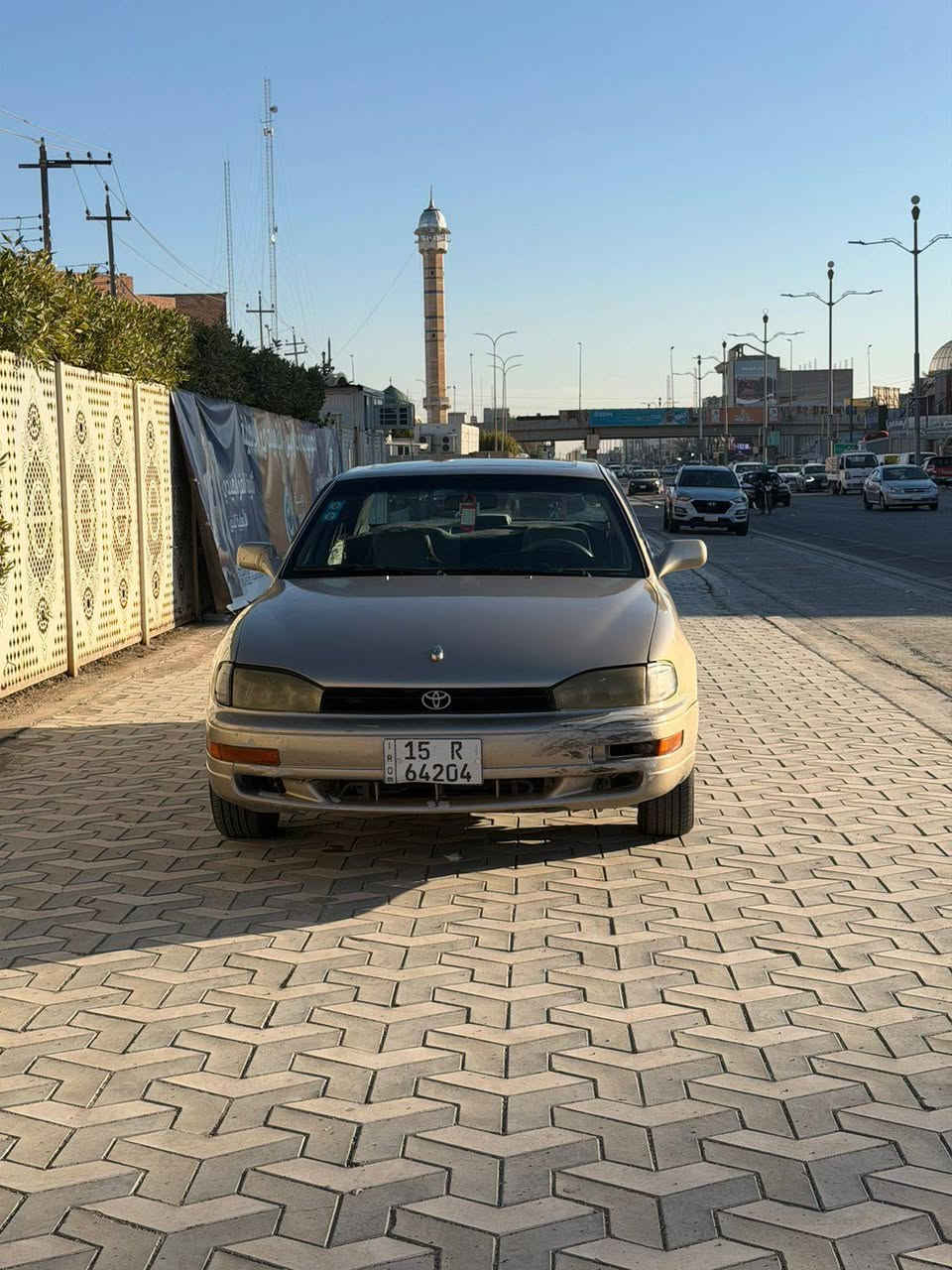 كامري 92//// 6سلندر الشكل الرياضي و المفضل 
كير ومحرك خير من الله ترايك للبصرة.
السيارة بأسمي التحويل شوكت ماتريد.
السنوية منتهية من شهر ال3 صارلها 3شهور 
مصبوغة عام اثر جراد. 
ضربتها جاملغ الخلفي.
التبريد شغال
سعرها((((( 45)))))
مكاني الفلوجة 
***********
