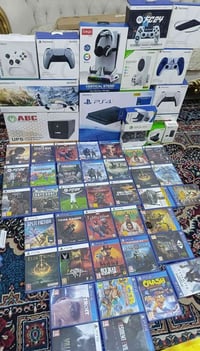 شباب تصفيه محل عندي اقراص جديد بلي 5+4 اكسسوارات بليستيشن كافه الانواع...