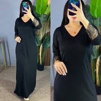 دشداشة نسائية • أسود • مقاسات XL-3XL