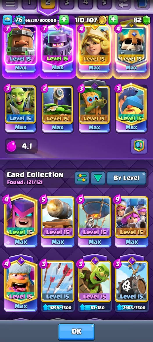 📌 مواصفات الحساب:
👑 لفل الملك: 16
🎖️ لفل الحساب: 76
🏆 عدد الكؤوس: 12000
⚡ الإيفو: 26
💎 13 بطاقة ماكس
🔥 57 بطاقة لفل 15
⭐ 37 بطاقة لفل 14
🏅 شارة البطل المطلق
😎 إيموجيات نادرة جدًا جدًا
السعر مش متحدد ابعت سعرك خاص 
@all


**إذا كنت صاحب هذا الإعلان وتريد حذفه لأي سبب، رجاءا أرسل رسالة إلى الدعم الفني**