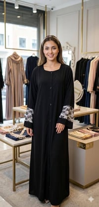 دشداشة كشمير • اسود فحم • مقاسات 2XL-6XL