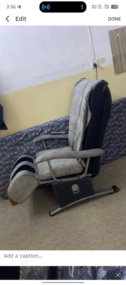 کورسی مەساج بۆ فرۆشتن زۆر مەزبووتە هەموو کارەبایاتی مەزبووتە هیج کێشەیەکی نیە. بەکاردێت بۆ پشت ئێشەو ،شان و مل و عەزەڵەی دەست و قاچ ، أربيل, العراق


**إذا كنت صاحب هذا الإعلان وتريد حذفه لأي سبب، رجاءا أرسل رسالة إلى الدعم الفني**