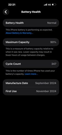 ايفون 16 برو ماكس  لون ذهبي  مابي اي شخط وحاله الباطاريه مثل ماموضح بص...