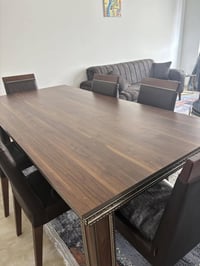 طاولة تركي • ٦ كراسي • كراسي جلد