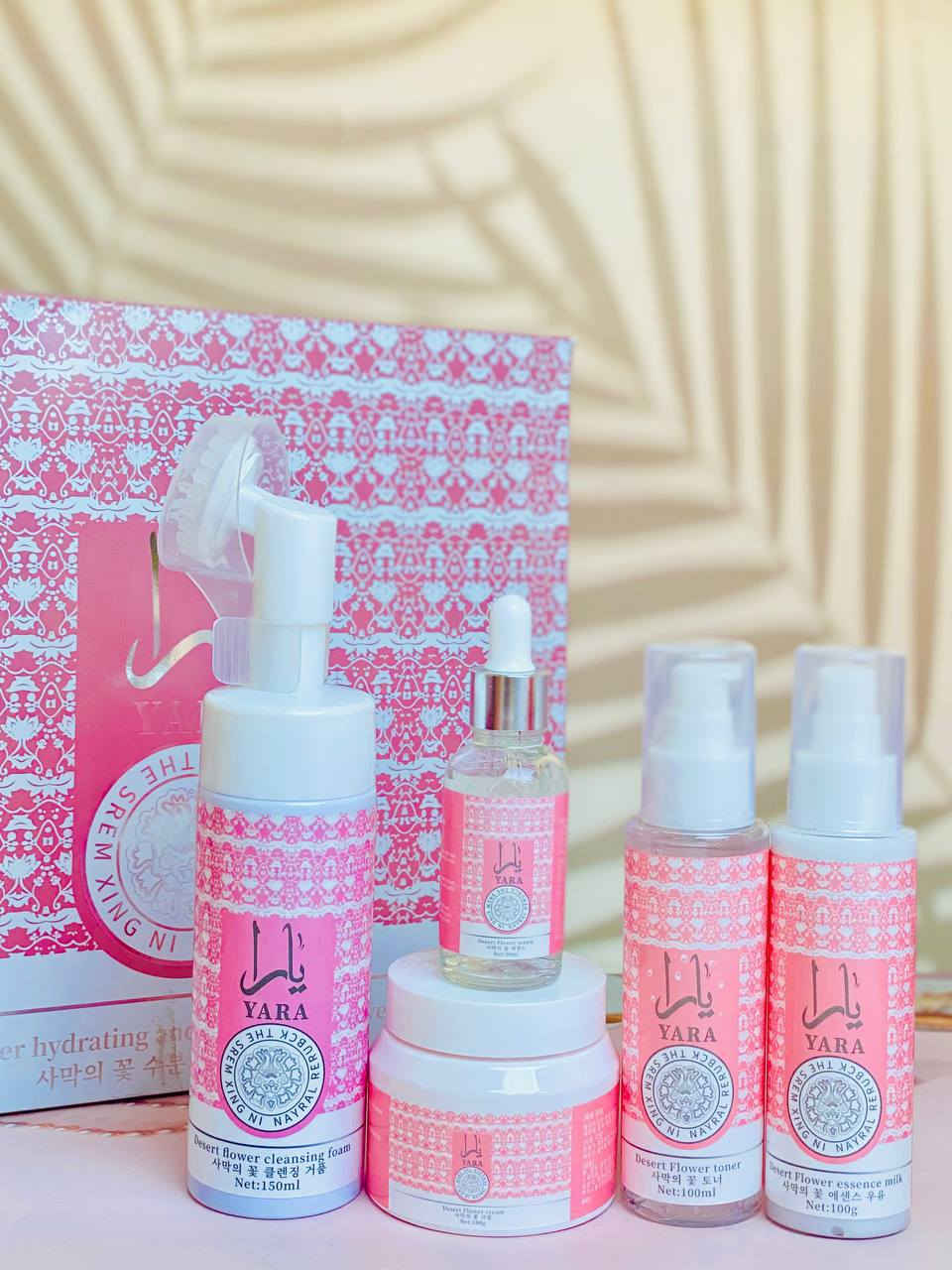 💗✨ مجموعة يارا للعناية الكاملة ✨💗

بكج متكون من غسول ✔️لوشن ✔️مرطب ✔️تونر ✔️سيروم 💖

دللي نفسك مع تشكيلة يارا الفاخرة بعبواتها الوردية الأنيقة، اللي تجمع بين الترطيب، النعومة، والرائحة اللي تدوم طول اليوم 🌸🌿

🛁 مميزات منتجات يارا:
✔ ترطيب عميق وفوري للبشرة
✔ روائح منعشة وأنثوية ساحرة
✔ مناسبة لجميع أنواع البشرة
✔ تركيبة طبيعية آمنة وخالية من المواد الضارة

💖 كل ما تحتاجينه لجمالك في طقم واحد! 💖
 
✨ لأن الجمال يبدأ من العناية بنفسك 🩷


**إذا كنت صاحب هذا الإعلان وتريد حذفه لأي سبب، رجاءا أرسل رسالة إلى الدعم الفني**