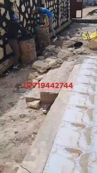 بناء حجر  بيوت  ،، اسيجه  ،، رصف شواطي  ،، بحيرات نافورات  ،، شلالات  ...