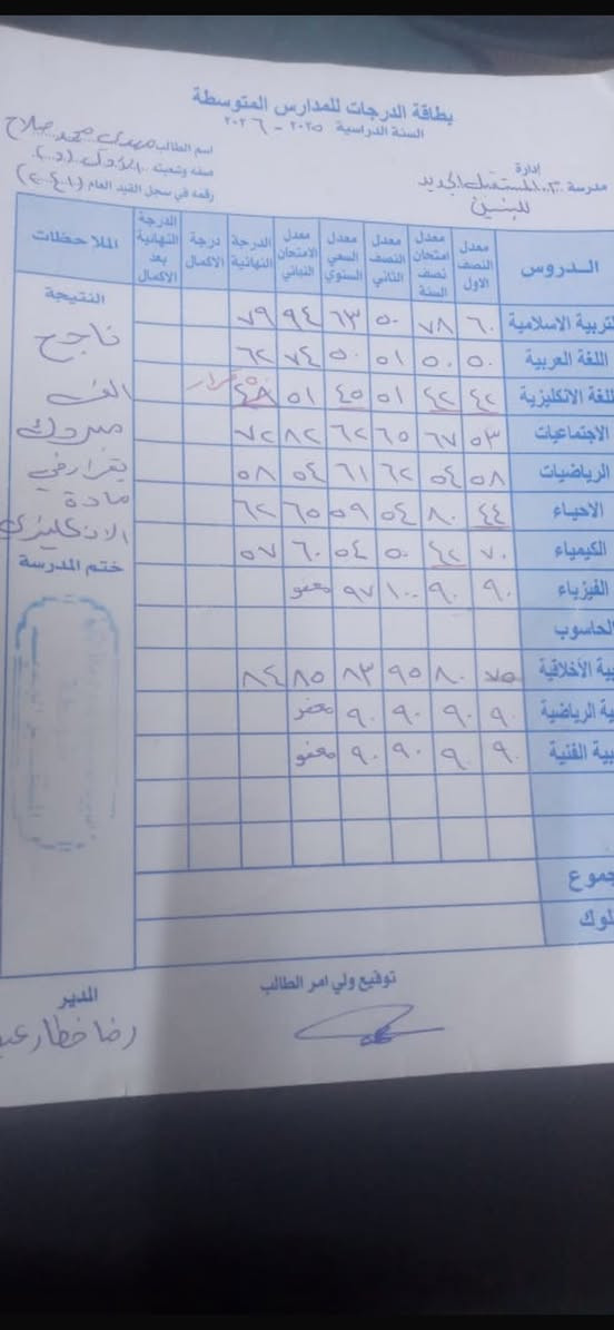 إعلان تدريس خصوصي (ودورات تقوية للطلاب المكملين الدور الثاني)
وأيضاً (دورات تقوية لطلاب المراحل القادمة)

ابتداء من ١/٦

أعلن بعون الله عن إعطاء دروس خصوصي

 للمراحل الابتدائيه  والمتوسطه

بنظام الحقيبه  الكامله

ونظام الدروس المفرده 

🔹 شرح مفصل لجميع المواد

🔹متابعة الدروس والواجبات 

🔹متابعة و الاختبارات 📝 

_دروس تقوية وتعليم وتهجي📝

_تقويةوفهم ومتابعة  للمراحل القادمة📝

✨ العنوان 

العبيدي شارع المحافظ ***********
