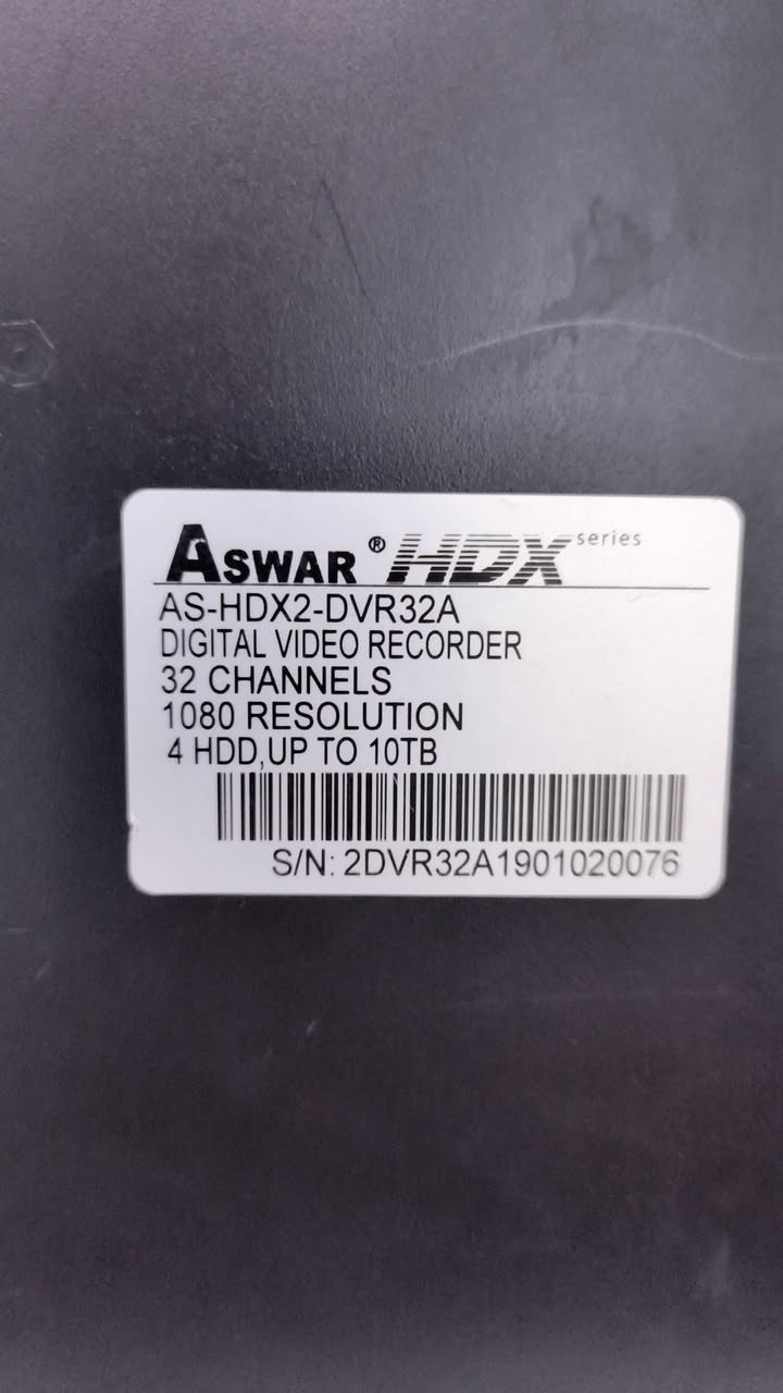 السلام عليكم  للبيع مستخدم نظيف وشغال
DVR ASWAR 32CH 2MP 
110 ألف قفل 
بغداد الباب الشرقي سوق الإلكترونيات معرض الواحة 
***********

