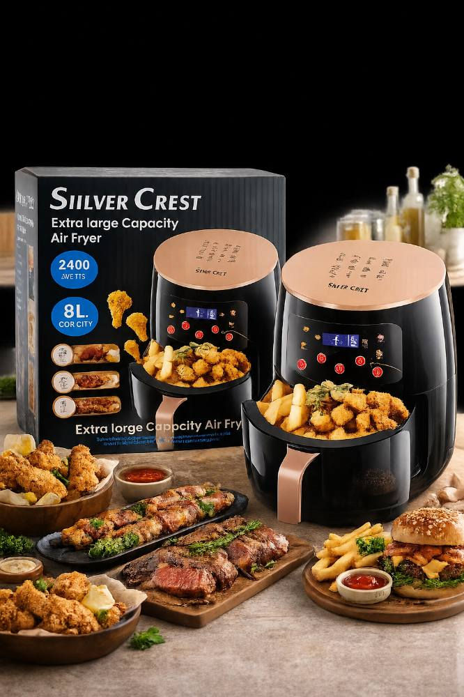 قلايه 8 لتر سلفر كريست 
الوصف: قلاية هوائية SILVER CREST بسعة كبيرة 8 لتر استمتع بأشهى الوجبات الصحية والمقرمشة بدون زيت أو بكمية قليلة جداً من الزيت. تصميم عصري وأنيق باللون الأسود مع لمسات ذهبية فاخرة، مناسبة للعائلة وتحضير كميات كبيرة بكل سهولة. 🔸 السعة: 8 لتر 🔸 القدرة: 2400 واط 🔸 شاشة لمس رقمية سهلة الاستخدام 🔸 برامج طهي متعددة جاهزة 🔸 طهي سريع ومتساوي بفضل توزيع الهواء الساخن 🔸 مناسبة للقلي، الشوي، التحميص وتسخين الطعام 🔸 سلة قابلة للفك والتنظيف بسهولة 🔸 توفر طعام صحي بطعم لذيذ ومقرمش ✅ مثالية للبطاطس، الدجاج، اللحوم، البرغر، والمزيد ✅ تصميم عملي يناسب كل المطابخ ✅ جودة عالية وأداء قوي للاستخدام اليومي


**إذا كنت صاحب هذا الإعلان وتريد حذفه لأي سبب، رجاءا أرسل رسالة إلى الدعم الفني**
