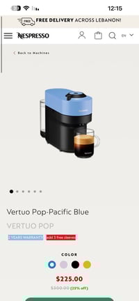 نسبريسو فيرتو بوب • ازرق سماوي • مزاد