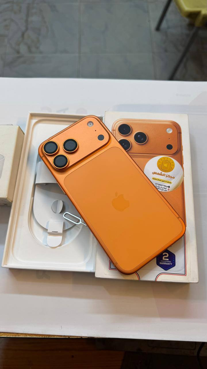 ايفون 17 برو ماكس 256
بطارية 100‎%‎
نضافة 100‎%‎
مشحون 47 مرة 
 فقط مفتوح من كارتون
ضمان شركة ABM
ضمان الوكالة سنتين 
كامل ملحقات الاصلية 
استخدام قليل
***********
العنوان : العماره قطاع 28 شارع السوك مجاور عوينات الكرار مركز الشمس 
من تروح للمحل كول من طرف زهراء ♥️
