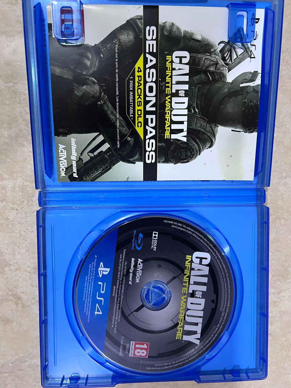 السلام عليكم
مُلحقات ps4
1)هارد موسع واحد تيرا 1TB مع الالعاب بسعر 60 الف وبي مجال.
2)يو بي اس UPS سعة 850 maxima  بسعر 30 الف وبي مجال.
3)جوستك بلي فور تجاري نظيف بسعر 10 الف وبي مجال.
4)قرص call of duty infinity warfare نظيف جداً بسعر 15 الف وبي مجال.

للتواصل:***********/مكان بغداد
