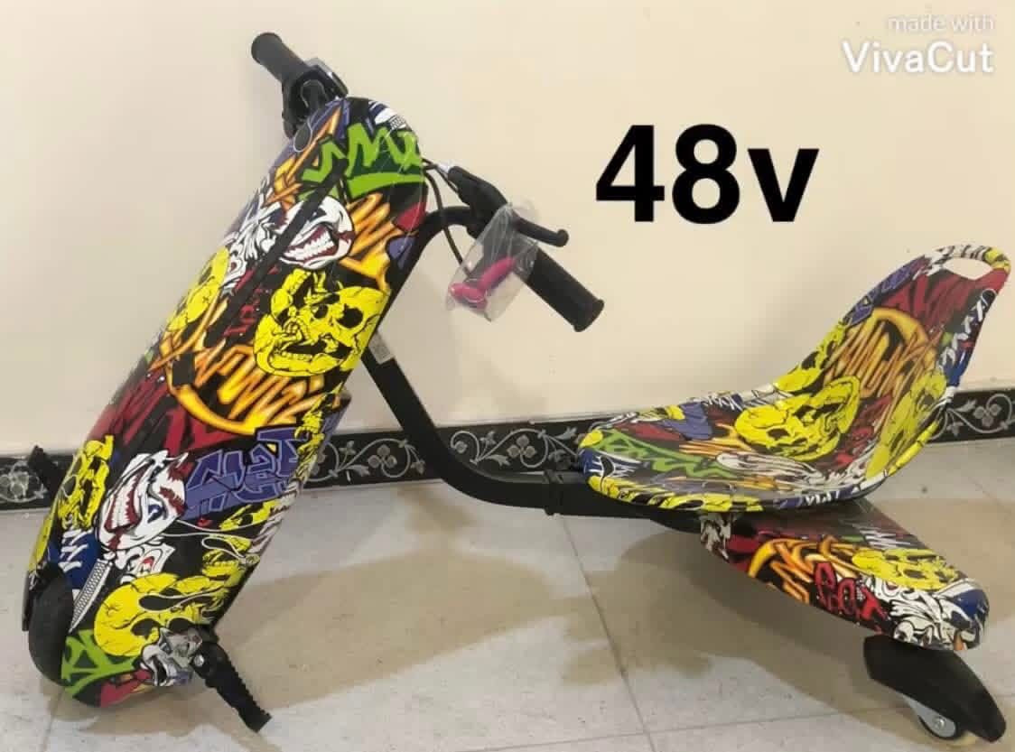 سكوترات درفت
بأسعار منافسه 
 (36v)فولت 
الشكل الجديد 2021 
المواصفات :
الشكل الجديد المطور 2021 
الوان مميزه و جديد 
سبايدر مان الاحمر و الازرق و اللهب و كثير من الألوان 
شاشه معلومات
دعسه دباب 
علم 
كفر أمامي ربل
(36v)فولت
مفتاحين ل التشغيل 
ثلاث سرعات 
1.2.3
بطئ. وسط . سريع 
امكانيه الاقتران بلوتوث :musical_score::musical_score:
بوري هرن:postal_horn: 
فرامل يدويه 
بطاريات (4400mA) امبير تشتغل لوقت اطول
كرسي متحرك بحيث امكانيه تعديل المقاس حسب الرغبة
شاحن 
يتحمل وزن 120كيلو 
دوران 360درجه 
انوار اماميه متغيره 
الاسعار 
السعر(250) 
العرض لفتره محدوده 
التوصيل إلى جميع مناطق العراق
الهاتف :***********
