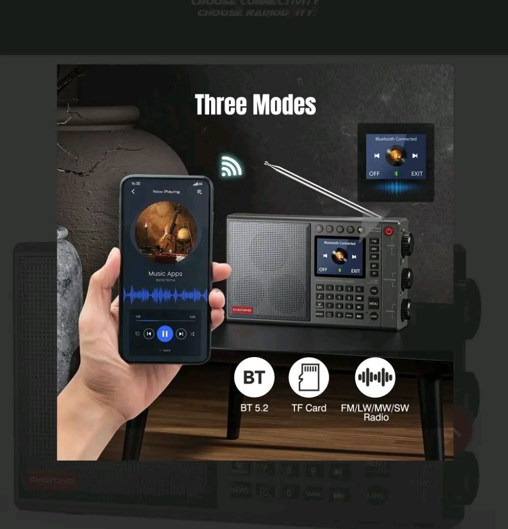 تم البيع 
التوصيل داخل العراق فقط 
متوفر الراديو الافضل عالميا
الغني عن التعريف Choyong LC90 راديو إنترنت ذكي محمول متعدد النطاقات يجمع بين استقبال الراديو التقليدي وتقنيات البث الرقمي الحديثة.
الميزات الرئيسية:
اتصال متعدد: يدعم الاتصال عبر شبكات Wi-Fi   أو عبر شريحة اتصال  nano SIM أو من خلال نقطة اتصال الهاتف المحمول للوصول إلى محطات راديو الإنترنت.
استقبال واسع النطاق: يوفر استقبالاً لترددات FM، LW، MW، SW،
فول باند
بالإضافة إلى دعم نمط الحزمة الجانبية الواحدة (SSB) للهواة.
تعدد لغات يدعم اللغة العربية بالكامل
راديو الإنترنت: يتيح الوصول إلى أكثر من 40,000 محطة راديو عالمية مصنفة حسب القارة والبلد.
وظائف إضافية: يعمل كـ مكبر صوت بلوتوث، ويدعم تشغيل الملفات من بطاقة TF، ويحتوي على شاشة IPS ملونة تعرض معلومات المحطة وقوة الإشارة.
البطارية: مزود ببطارية قابلة لإعادة الشحن بسعة 5000 مللي أمبير لضمان ساعات استماع طويلة منفذ الشحن من نوع تايب سي
المواصفات التقنية:
الوزن: حوالي 640 جرام.
الأبعاد: 200 × 122 × 40 ملم تقريبًا.
الصوت: يتميز بجودة صوت عالية بفضل تصميم صندوق مكبر الصوت المتطور. للاستفسار عن السعر والتفاصيل على الخاص بسبب سياسة الفيس بوك


**إذا كنت صاحب هذا الإعلان وتريد حذفه لأي سبب، رجاءا أرسل رسالة إلى الدعم الفني**