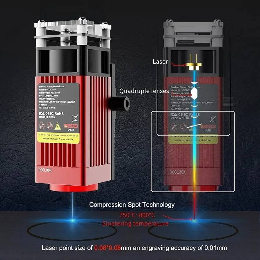 Coolook CK1-55 Laser Engraver, 5.5W Laser Engraving Machine, Laser Engraver Machine, Laser Cutter for Wood, Metal, Aluminum, Glass, Leather, 500mm/s Speed, 32-Bit Main Chip, 300x300mm Engraving Area

ماكينة النقش والقطع بالليزر Coolook CK1-55 بقدرة 5.5 واط، مناسبة للنقش والقطع على الخشب والمعادن والألمنيوم والزجاج والجلد، بسرعة تصل إلى 500 مم/ثانية، مزودة بمعالج رئيسي 32-بت، وبمساحة عمل للنقش تبلغ 300 × 300 مم.
السعر ٢٢٥ الف
رابط الفديو على اليوتيوب 
https://youtu.be/gpM_EjjUPzY?si=HIHPdWr6LxeymZSP


**إذا كنت صاحب هذا الإعلان وتريد حذفه لأي سبب، رجاءا أرسل رسالة إلى الدعم الفني**