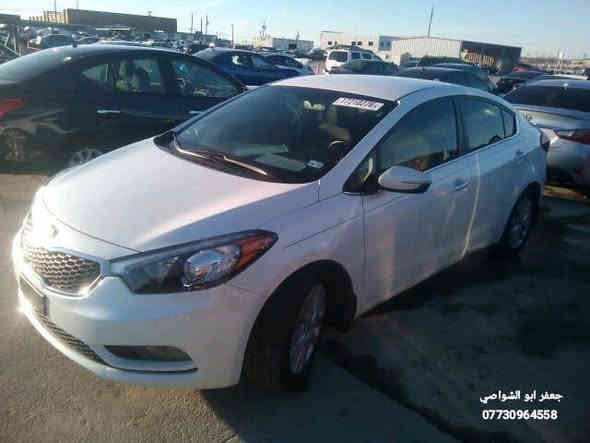 كيا فورتي 2015 وارد امريكي فئة EX
محركها 2000 gdi ما شايفه غير بنزين محسن ونشط خير من الله
گير ومحرك كفااالة
تبريد شغال يخبل وثلج بس التدفئة العام وكفت عندي ولغيتها ماسويتها فقط
ماشيه 104 الف وقابل للزيادة 

بدلت تخم تايرات قبل شهر تقريبا

ضرر السيارة من امريكا ضربة من اسفل السيارة فقط وهنا بالعراق اضربت بباب البيت بين الجامرلغ الامامي وباب السايق صار بيها صبغ على گد الضربة وبالدوسة هم واضحة بالصور  
وبيها تكحيلات بسيطة بنفس الجهة وبارد بسيط

السيارة معتني بيها كلش على ايدي بنزين بس محسن ودهن اصلي وكلش حاط ايدي بيها 
السيارة بأسمي شرط التحويل

السيارة عارضها 123$ وبيها مجال ان شاءالله
***********
