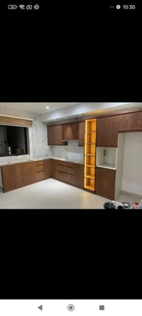 مطابخ MDF تركي • أبواب سنديان طبيعي • أربيل