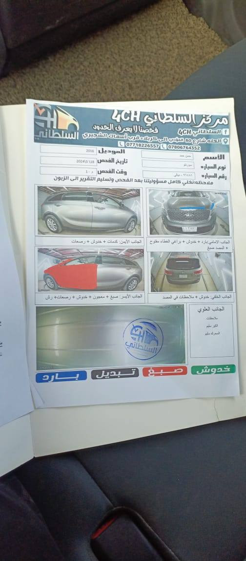 السلام عليكم سورنتو 2016 وارد امريكي ماكينه ما مفتوحه 2400 السياره حلوه وجديده ماشيه 112 مكانها حله اي دواخل ما بيها رقم ديالى سعر 160 ورقه***********
