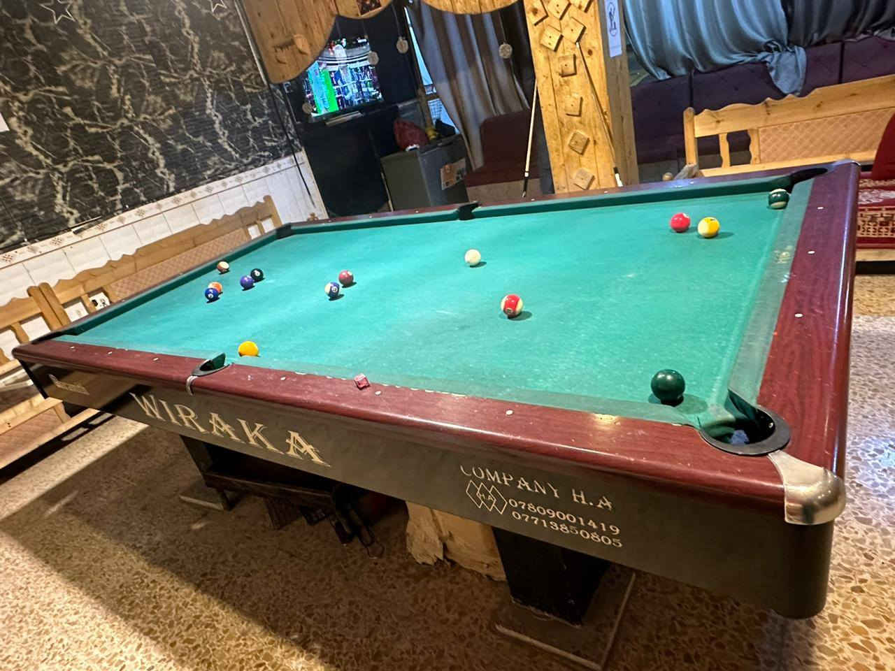 السلام عليكم ميز بليارد ويركه للبيع النضافه كدام عينك  السعر ع الخاص ***********
