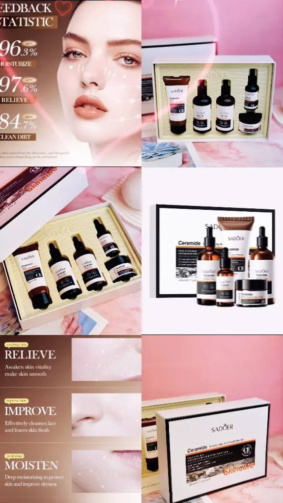 بكج SADOER Ceramide ترطيب عميق وتجديد للبشرة 💯🤎
مجموعة مكونة من 5 قطع مدعمة بالسيراميد تعمل على ترميم حاجز البشرة ترطيب مكثف وتهدئة البشرة الحساسة تمنحك نعومة،إشراق ومظهر شبابي صحي .

المحتويات 

غسول منظف (130g)

تونر مرطب (100ml)

لوشن مغذي (100ml)

سيروم مركز (30ml)

كريم ترطيب وتجديد (50g)


**إذا كنت صاحب هذا الإعلان وتريد حذفه لأي سبب، رجاءا أرسل رسالة إلى الدعم الفني**