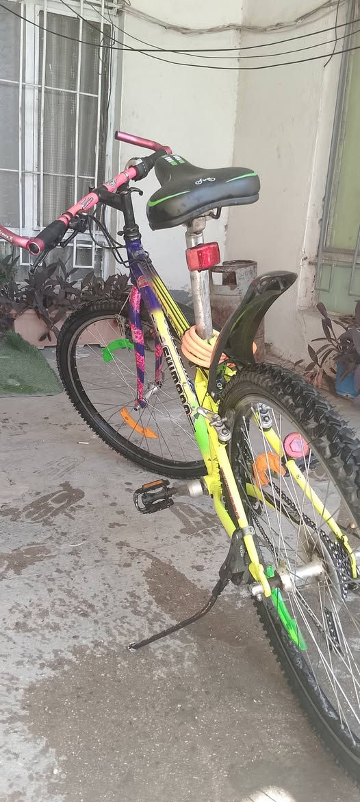 السلام عليكم بايسكل للبيع ياباني اصلي كامل اي نقص مابي حجم 26 كير أمامي 3نمر كير خلفي7نمر قبل سبوع بدلتله تايرات  السعر :170وبي مجال للاستفسار :***********
