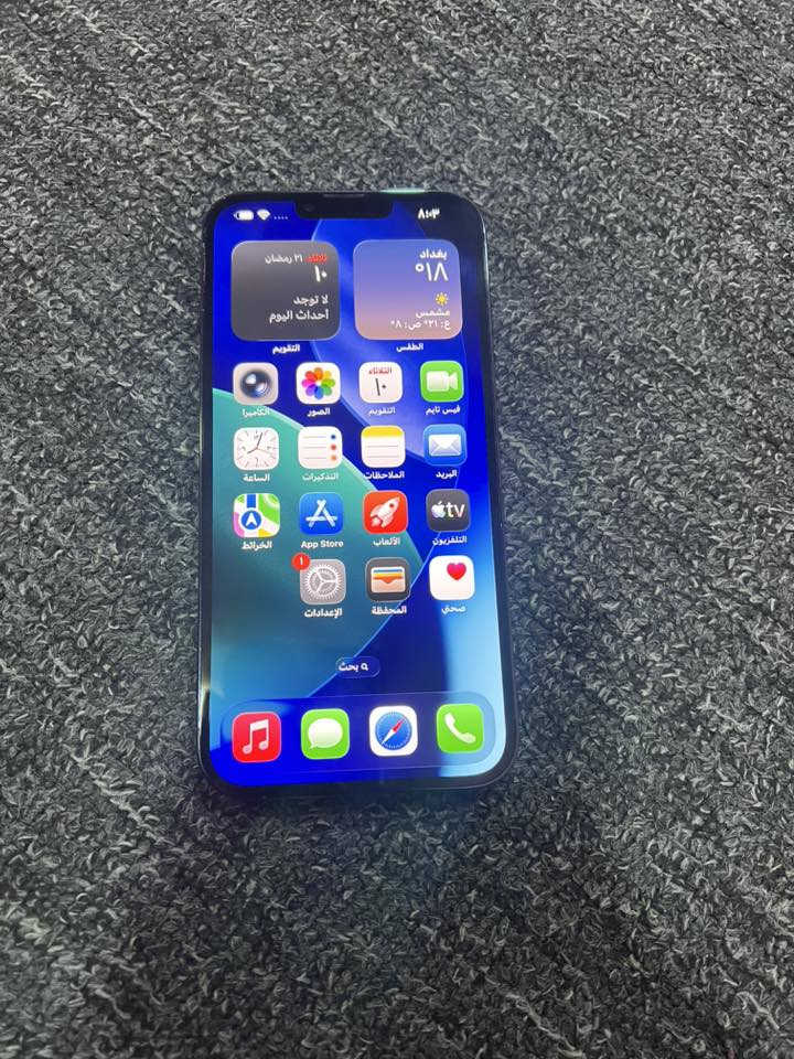 ايفون 13برو ماكس مبدل شاشه اصليه تفصيخ وبطاريه هم تفصيخ ولباقي كله مكفول وشغال ذاكره 256 نسبه البطاريه 87السعر 550بي مجال ***********مكان البصره
