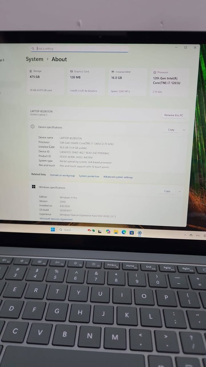 🇺🇸 وارد الولايات المتحدة الأمريكية – نسخة أصلية 

💻 Microsoft Surface Laptop 5

✔️ المعالج: Intel Core i7-1265U (الجيل 12)
✔️ الذاكرة: 16GB LPDDR5x 5200MHz
✔️ التخزين: 512GB SSD
✔️ كارت الشاشة: Intel Iris Xe Graphics
✔️ الشاشة: 13.5 إنج لمس (Touch)
✔️ الدقة: 2256×1504 (2K)
✔️ نظام التشغيل: Windows 11 Pro
✔️ يدعم اللمس المتعدد حتى 10 نقاط
✔️ هيكل معدني أنيق وخفيف الوزن

🔋 حالة البطارية ممتازة: ✔️ عدد دورات الشحن: 17 فقط

✨ جهاز عملي وأنيق مناسب للأعمال المكتبية، الدراسة، البرمجة، والتصميم الخفيف إلى المتوسط.

🔥 بسعر 890 الف دينار عراقي


**إذا كنت صاحب هذا الإعلان وتريد حذفه لأي سبب، رجاءا أرسل رسالة إلى الدعم الفني**