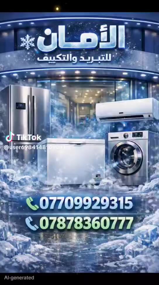 الأمان للتبريد والتكييف
*صيانة
1️⃣ ثلاجات منزلية
2️⃣ مجمدات / فريزرات
3️⃣ سبالت 
*صيانة موقعية 
بيع وشراء 
نصب سبالت 
سكر صديق 
حدباء بلديات 
وجميع مناطق الموصل 
***********
***********
مكلف بالنشر صديقي 
رابط الصفحة 
https://www.facebook.com/share/1HbsHu5MWZ/
