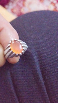 ياقوت مشمشي • فضة 925 • عراقي