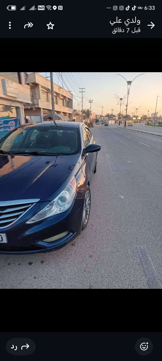 السلام عليكم اخوان
للبيع سوناتا موديل ٢٠١٣ لون نيلي بيها قطع صبغ اقل الحزام 
مواصفات عادية 
كشنات تدفئه و تبريد 
تحكمات بالستيرن
شاشه 
كرسي كهرباء 
كير و مكينه و حدادية كله شرطط 
مكينه ٢٤٠٠ جي دي آي 
للأستفسار اكثر 
*********** اتصال او واتساب
*********** واتساب فقط
