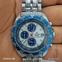 ساعة سييتزن بروماستر (Citizen Promaster) ذات ميناء أبيض وعقارب زرقاء ب...