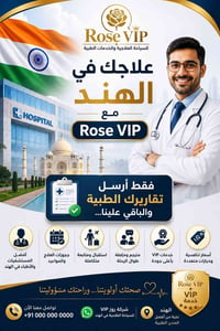🇮🇳 علاجك في الهند أصبح أسهل مع Rose VIP 📋 فقط أرسل تقاريرك الطبية، وال...