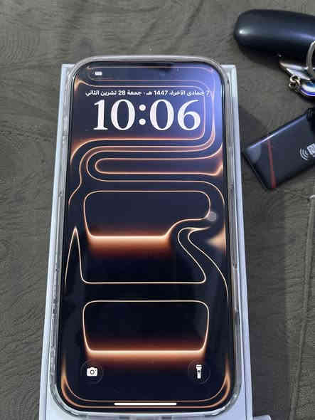 عيوني ايفون 17 برو ماكس  لون برتقالي شتريته اولا بارحه ممشحون ولا شحنه ايسم   🧡🧡ذاكره 256 بطاريه 100 عدت دورات صفر  مفتوح فقط كارتونه لسعر1،685قفل🔐🔐  للاستفسار ***********
