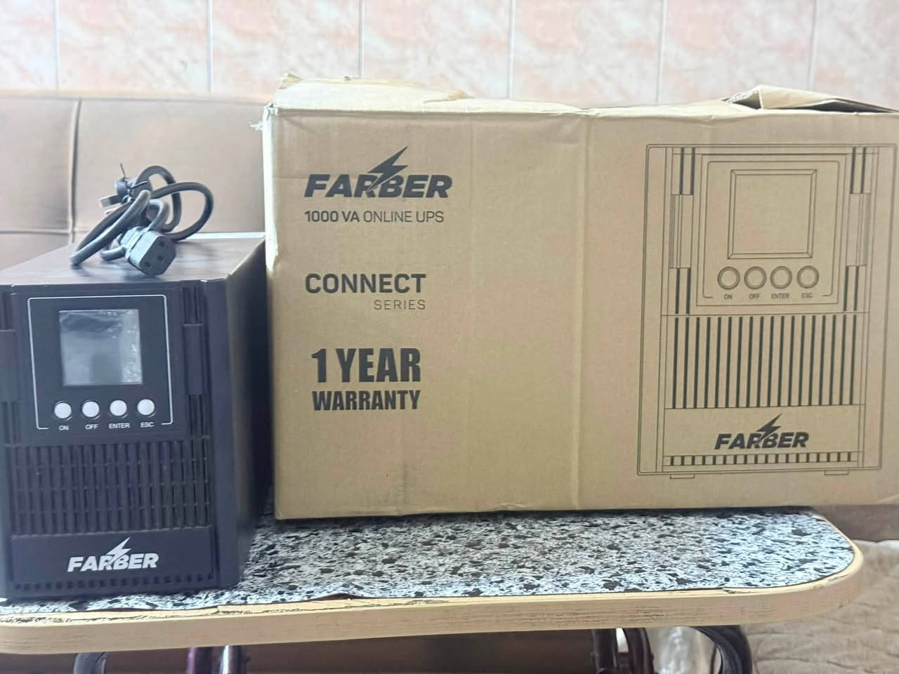 سلام عليكم UPS شركة فاربر 1KV اونلاين مع كامل ملحقات استدخدام قليل شتريتة جديد ب280 رايدة 200 قفل مضمون لا مصلح ولا مفتوح ولا مبدل بطارية وما مستهلكة مكاني بغداد اسكان ***********
